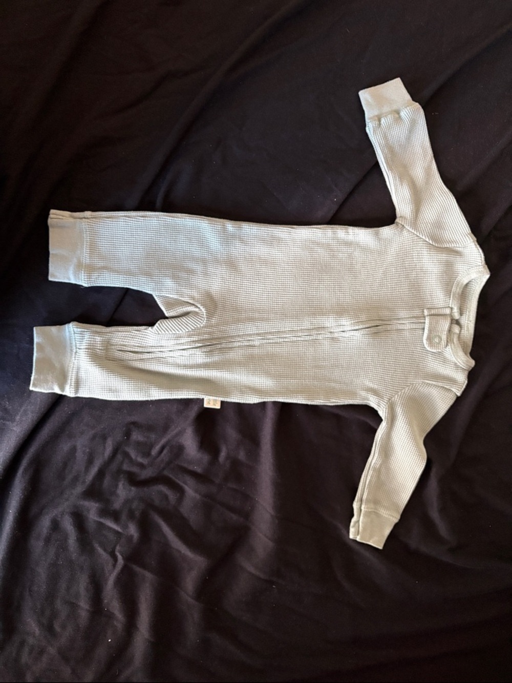 Carter's Light Gray Waffle Knit One-Piece Zipper Sleep Romper